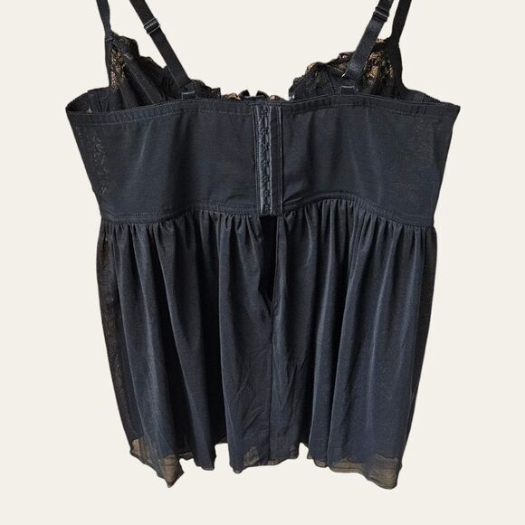 TORRID BLACK STRAPPY LUREX LACE BABYDOLL 2X - Picture 11 of 14